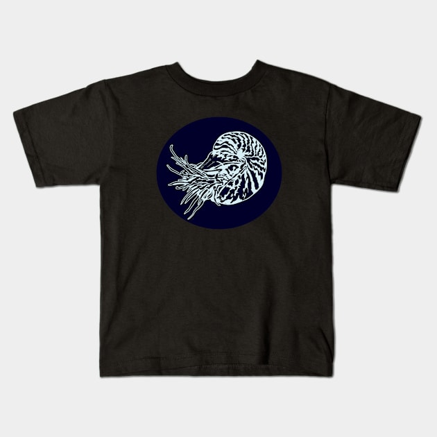 Nautilus lineart Kids T-Shirt by artbyluko